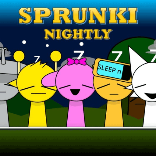 Sprunki Nightly characters with sleepy tunes